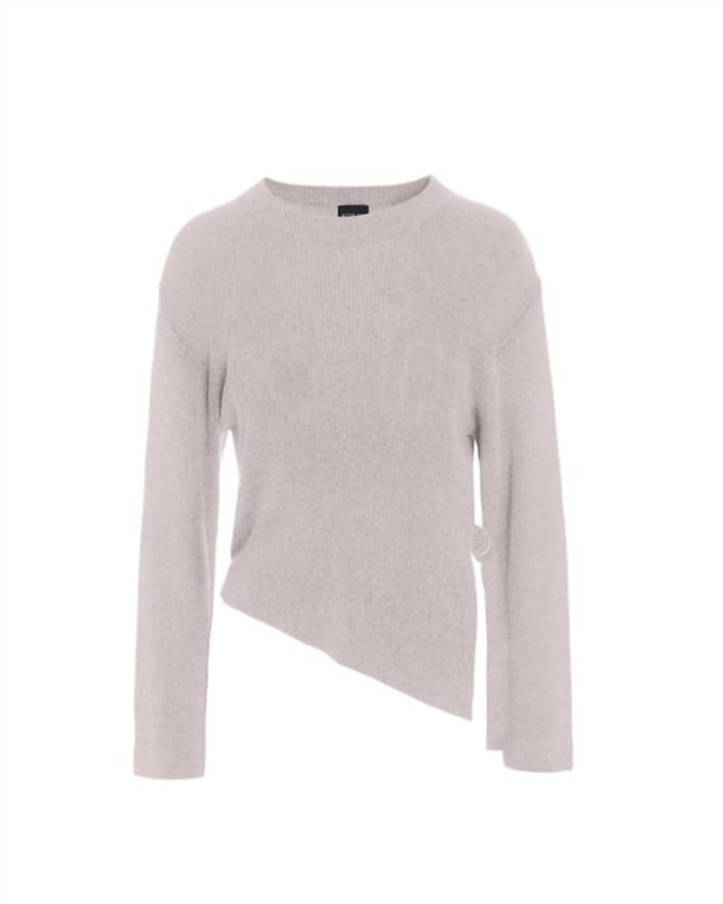 Front of a size XL Heather Knit Asymetrical Blouse in Ash Pink in Ash Pink by BITTE KAI RAND. | dia_product_style_image_id:334070